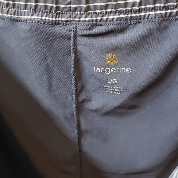 Tangerine Striped Athletic Shorts, Size L, Gray & White - Picture 4 of 9